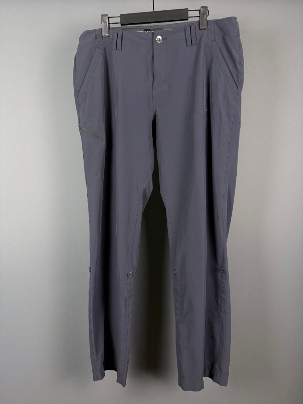 Marmot Women's Hiking Pants Size 12 Gray Roll Up Convertible Stretch Nylon